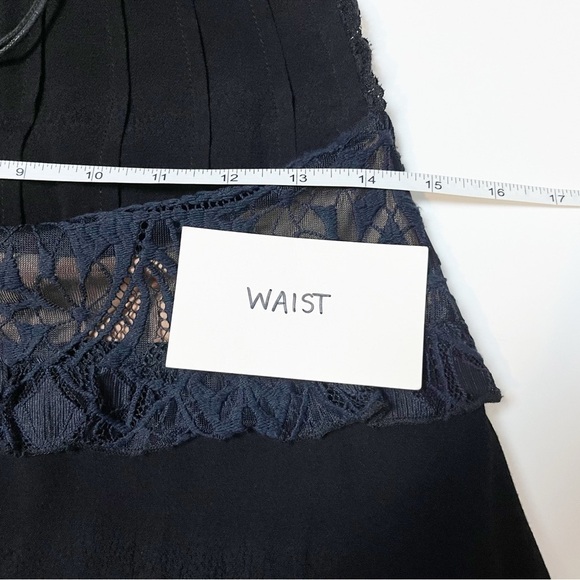 For Love & Lemons NWT Lola Rose Sleeveless Mini Dress black navy lace-up boho - Picture 11 of 16
